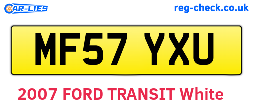 MF57YXU are the vehicle registration plates.
