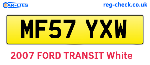 MF57YXW are the vehicle registration plates.
