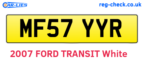 MF57YYR are the vehicle registration plates.