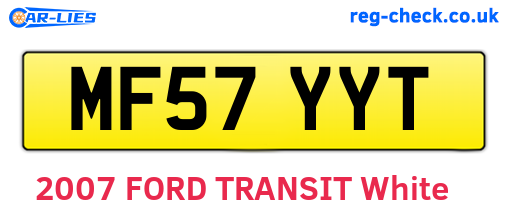MF57YYT are the vehicle registration plates.