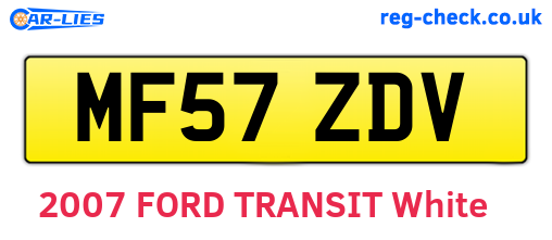 MF57ZDV are the vehicle registration plates.
