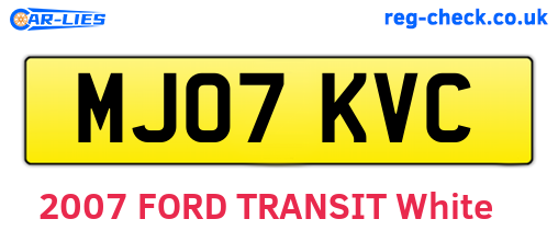 MJ07KVC are the vehicle registration plates.
