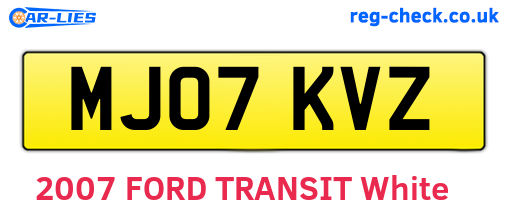 MJ07KVZ are the vehicle registration plates.