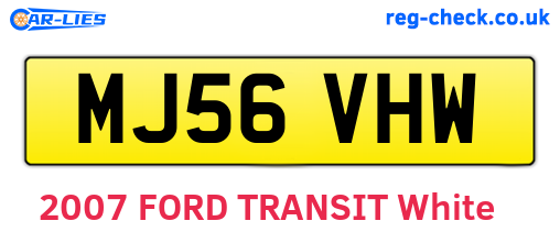 MJ56VHW are the vehicle registration plates.