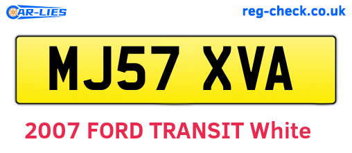 MJ57XVA are the vehicle registration plates.