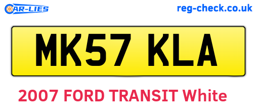 MK57KLA are the vehicle registration plates.