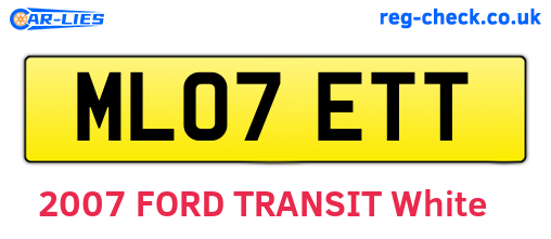 ML07ETT are the vehicle registration plates.
