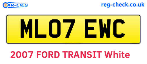ML07EWC are the vehicle registration plates.