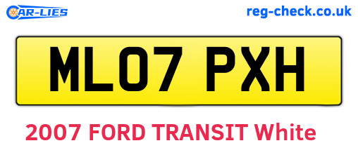 ML07PXH are the vehicle registration plates.