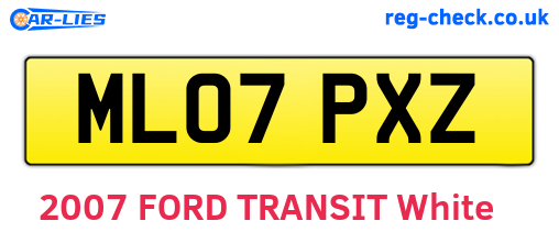 ML07PXZ are the vehicle registration plates.