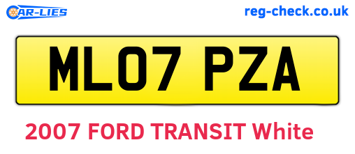 ML07PZA are the vehicle registration plates.