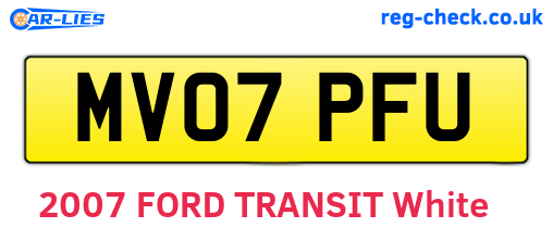 MV07PFU are the vehicle registration plates.