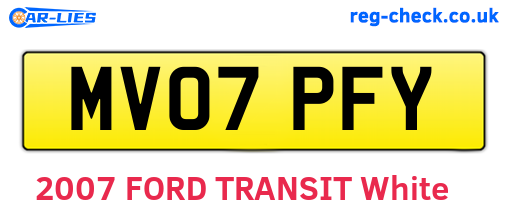 MV07PFY are the vehicle registration plates.