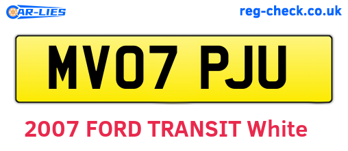 MV07PJU are the vehicle registration plates.