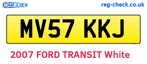 MV57KKJ are the vehicle registration plates.