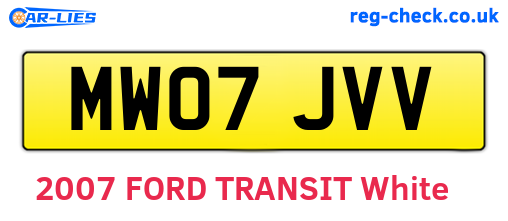 MW07JVV are the vehicle registration plates.