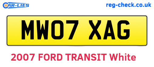 MW07XAG are the vehicle registration plates.
