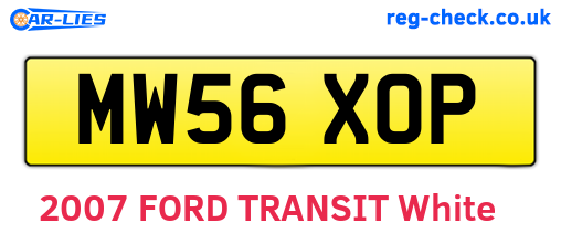 MW56XOP are the vehicle registration plates.