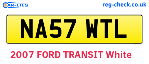 NA57WTL are the vehicle registration plates.