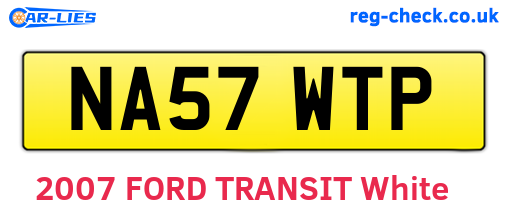 NA57WTP are the vehicle registration plates.