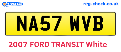 NA57WVB are the vehicle registration plates.