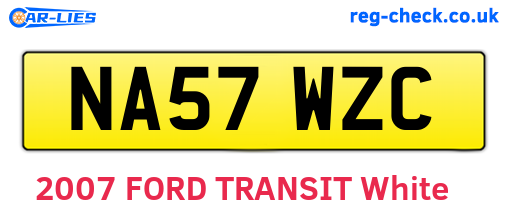 NA57WZC are the vehicle registration plates.