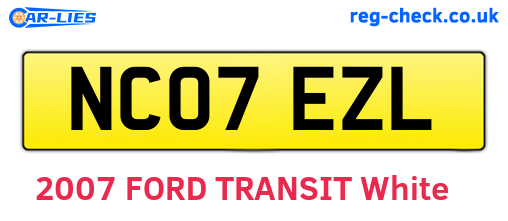 NC07EZL are the vehicle registration plates.