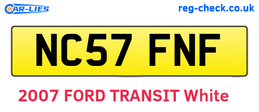 NC57FNF are the vehicle registration plates.
