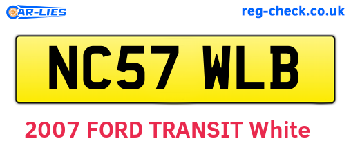 NC57WLB are the vehicle registration plates.