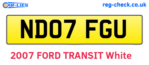 ND07FGU are the vehicle registration plates.