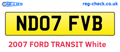 ND07FVB are the vehicle registration plates.