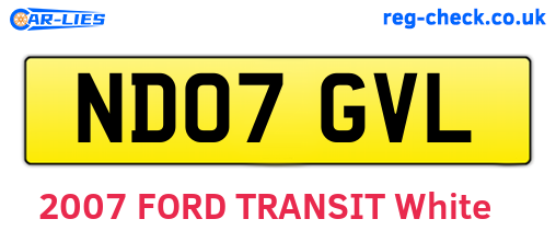 ND07GVL are the vehicle registration plates.