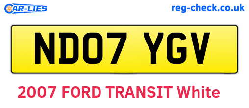 ND07YGV are the vehicle registration plates.