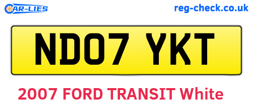 ND07YKT are the vehicle registration plates.