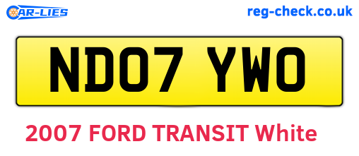 ND07YWO are the vehicle registration plates.