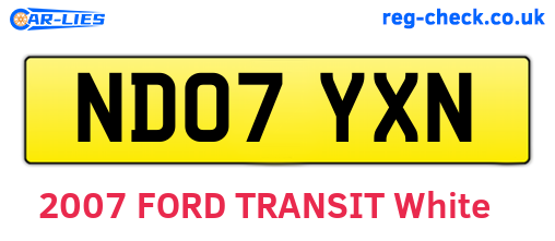 ND07YXN are the vehicle registration plates.
