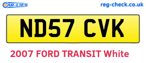 ND57CVK are the vehicle registration plates.