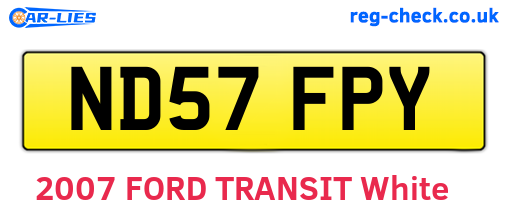 ND57FPY are the vehicle registration plates.