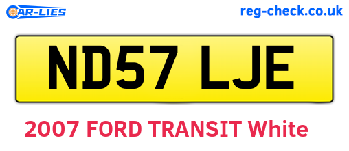 ND57LJE are the vehicle registration plates.