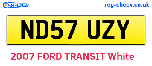 ND57UZY are the vehicle registration plates.