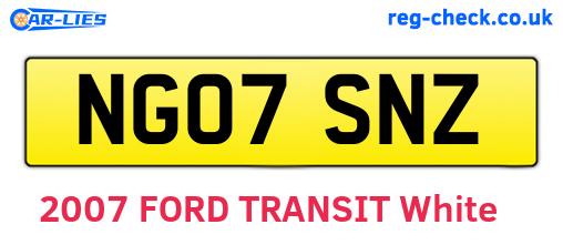 NG07SNZ are the vehicle registration plates.