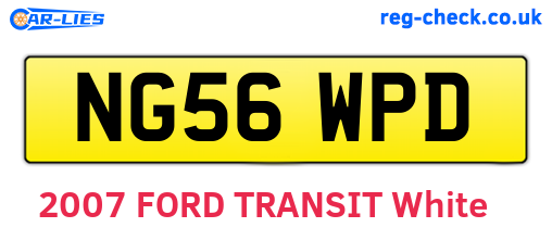 NG56WPD are the vehicle registration plates.