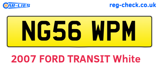 NG56WPM are the vehicle registration plates.