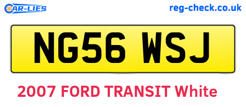 NG56WSJ are the vehicle registration plates.