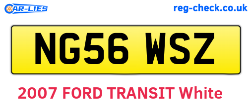 NG56WSZ are the vehicle registration plates.