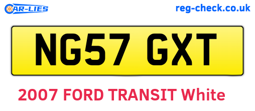 NG57GXT are the vehicle registration plates.