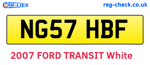 NG57HBF are the vehicle registration plates.