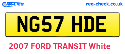 NG57HDE are the vehicle registration plates.
