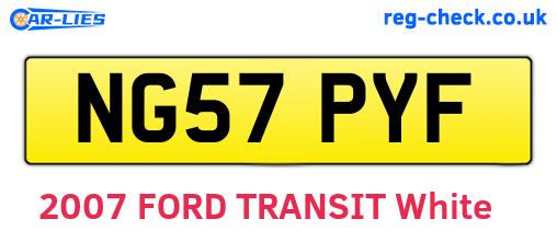 NG57PYF are the vehicle registration plates.
