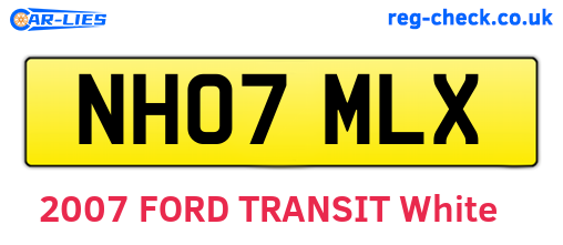 NH07MLX are the vehicle registration plates.